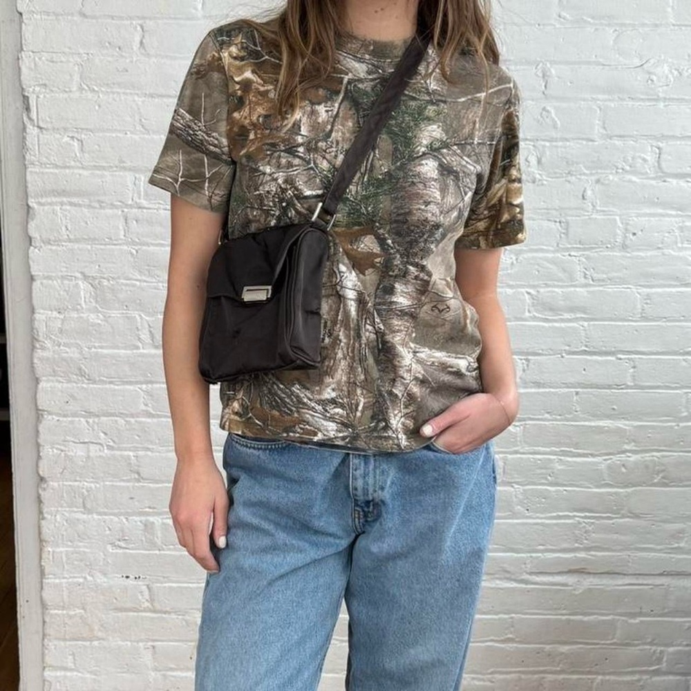 90s Vintage Brown DKNY Camera Style Crossbody Bag
